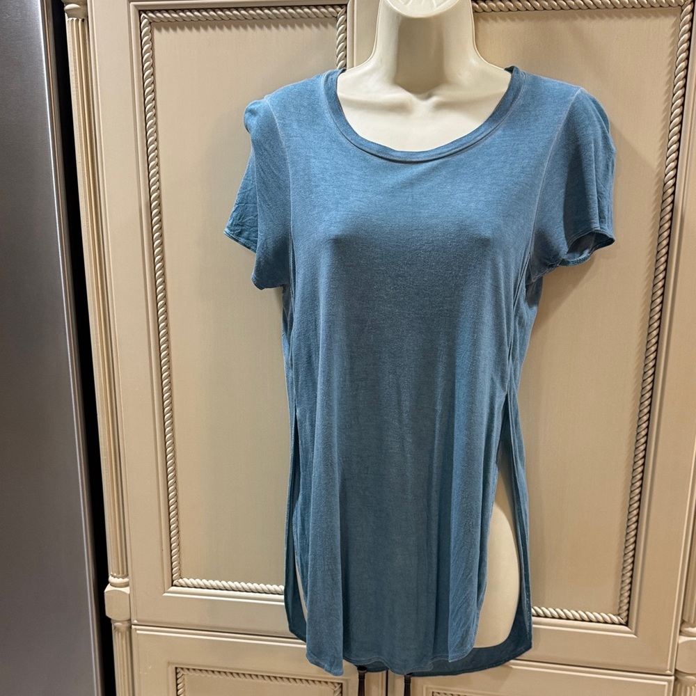 Wilfred Teal Sky Blue Long Tee With Slits Small